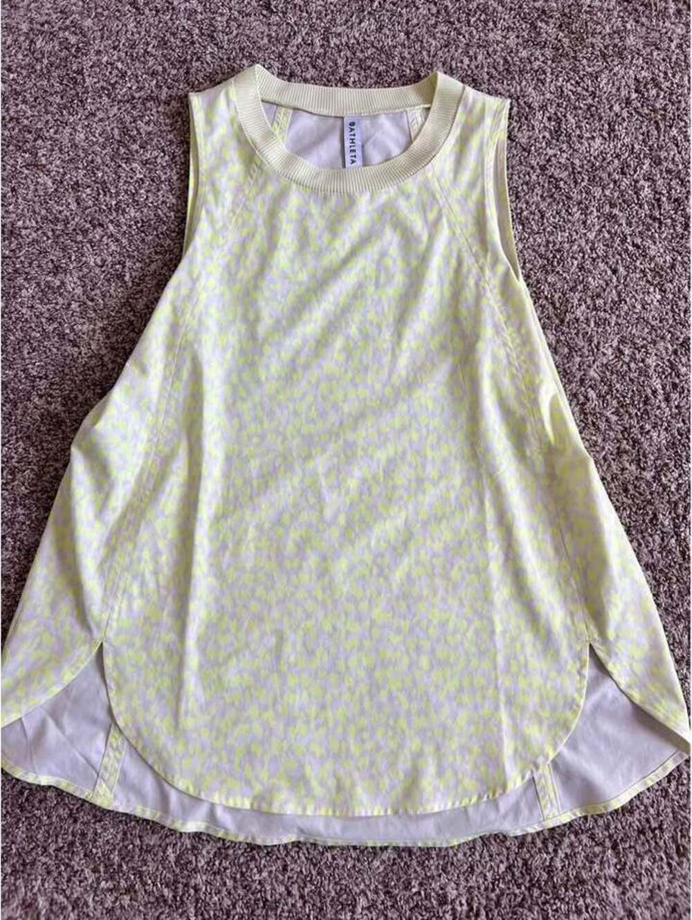 Athleta Neon Yellow Pattern Tank Top M